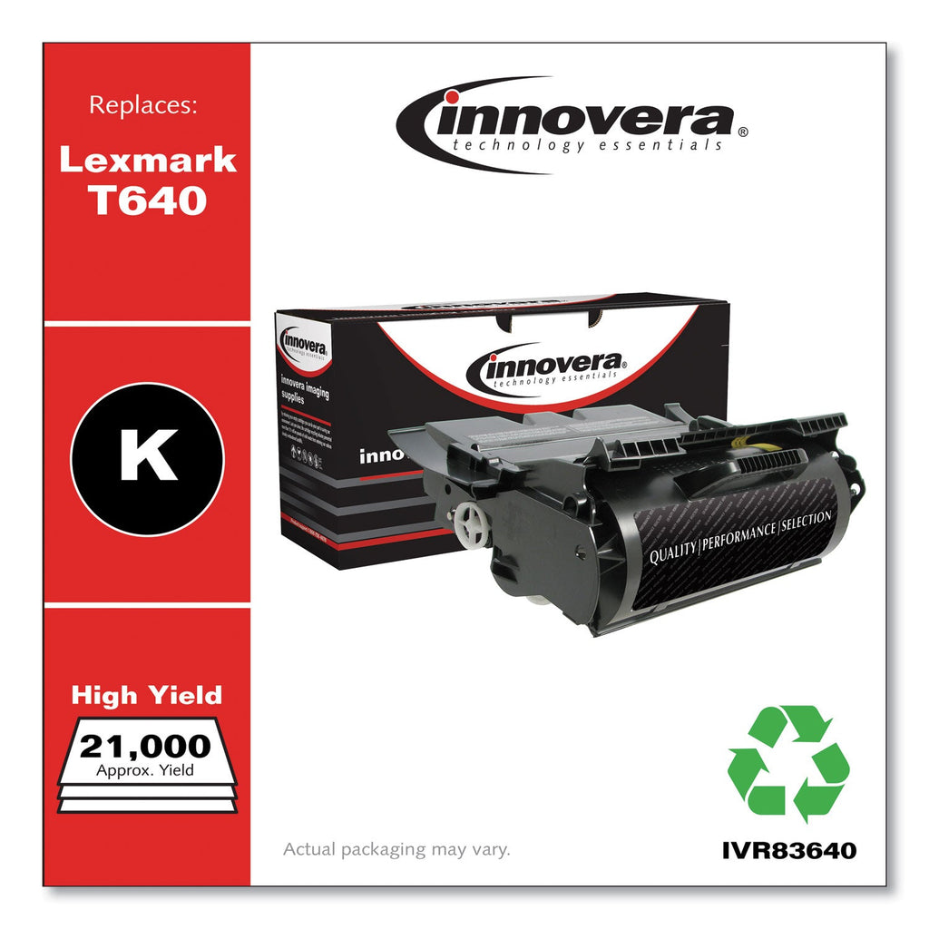 Innovera Remanufactured Black High-Yield Toner, Replacement for T640, 21,000 Page-Yield