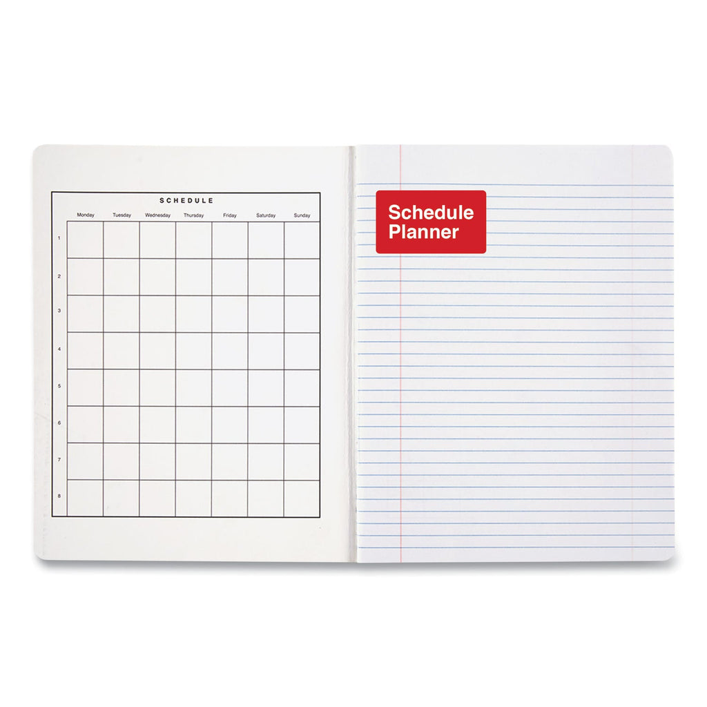 Universal Composition Book, Medium/College Rule, Black Marble Cover, 9.75 x 7.5, 100 Sheets, 6/Pack