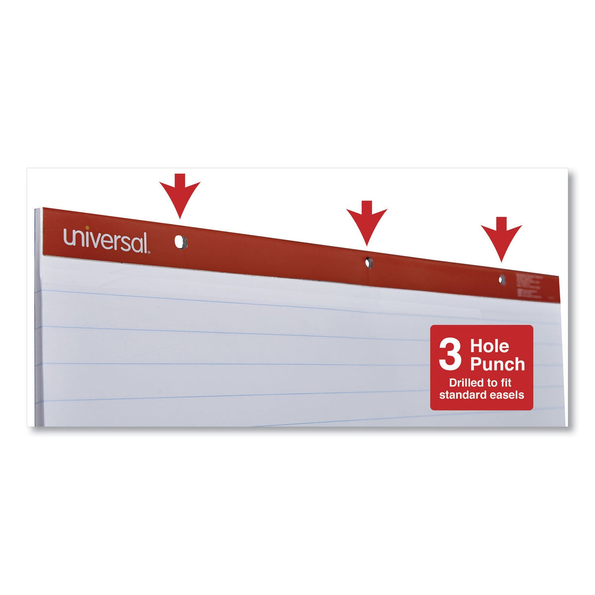 Universal Easel Pads/Flip Charts, Presentation Format (1" Rule), 27 x 34, White, 50 Sheets, 2/Carton