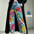 Mid-rise Wide-leg Denim Capri Pants