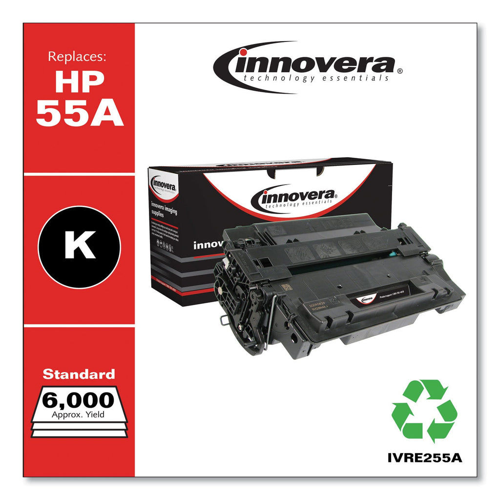 Innovera Remanufactured Black Toner, Replacement for 55A (CE255A), 6,000 Page-Yield