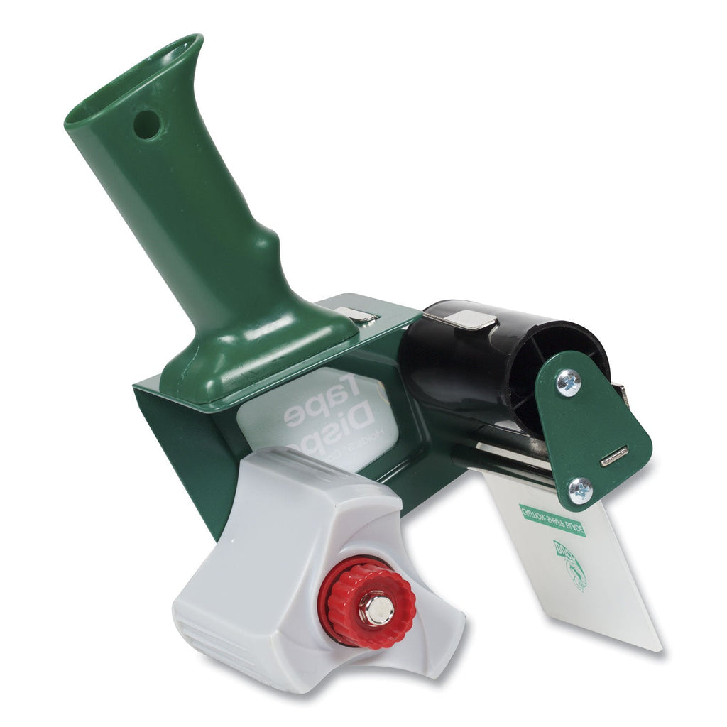 Duck Extra-Wide Packaging Tape Dispenser, 3" Core, For Rolls Up to 3" x 54.6 yds, Green