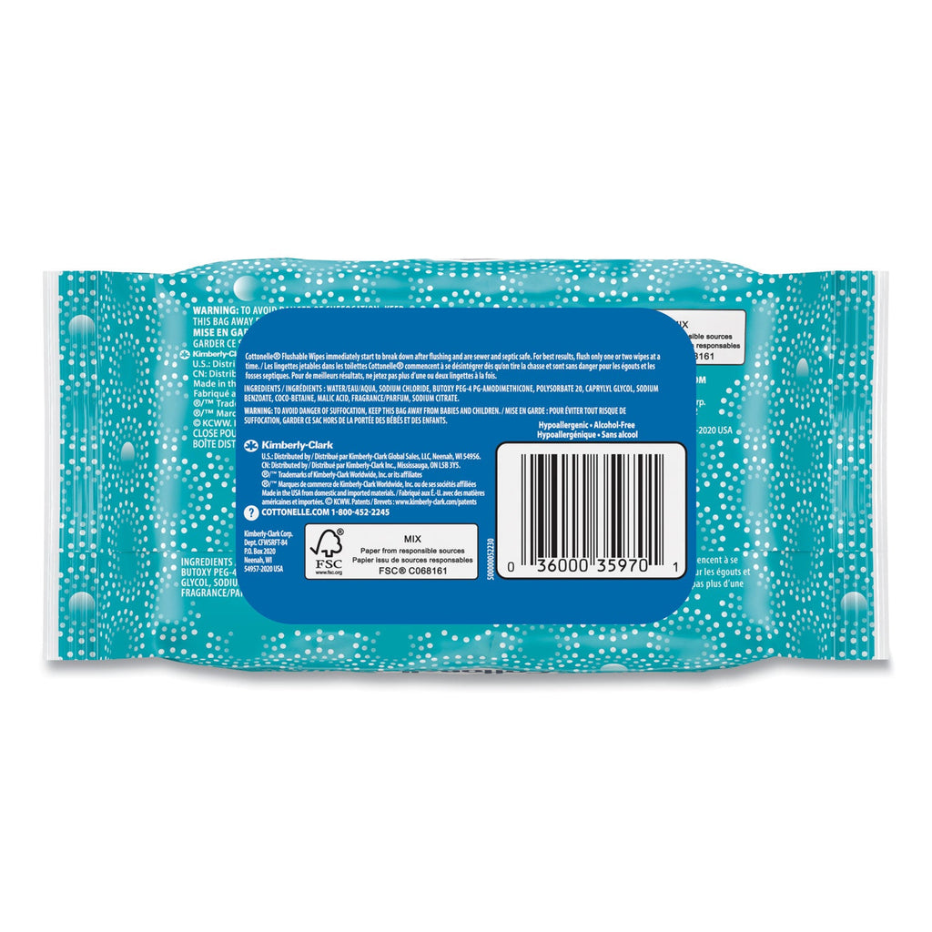 Cottonelle Fresh Care Flushable Cleansing Cloths, 3.73 x 5.5, White, 84/Pack