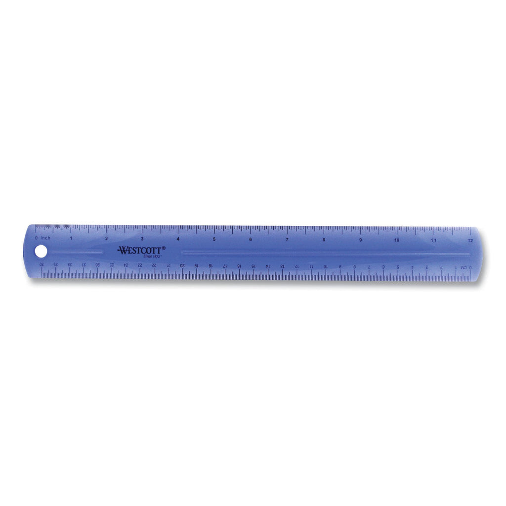Westcott 12" Jewel Colored Ruler, Standard/Metric, Plastic