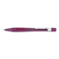 Pentel Quicker Clicker Mechanical Pencil, 0.9 mm, HB (#2.5), Black Lead, Transparent Burgundy Barrel