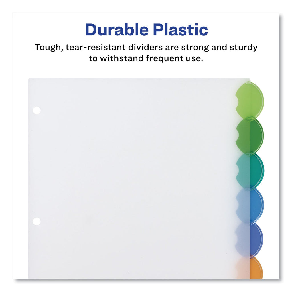 Avery Insertable Style Edge Tab Plastic 1-Pocket Dividers, 8-Tab, 11.25 x 9.25, Translucent, 1 Set