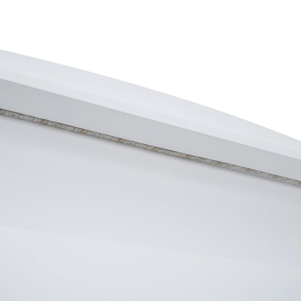 Twin Size Platform Bed with Storage LED Headboard Twin Size Trundle and 3 Drawers White