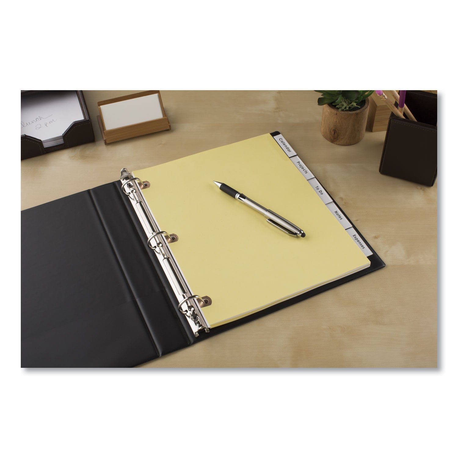 Avery Insertable Big Tab Dividers, 5-Tab, Single-Sided Copper Edge Reinforcing, 11 x 8.5, Buff, Clear Tabs, 1 Set
