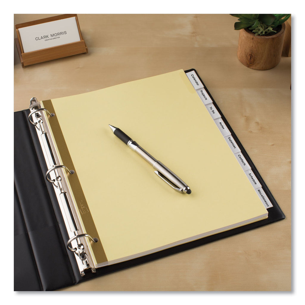 Avery Insertable Big Tab Dividers, 8-Tab, Double-Sided Gold Edge Reinforcing, 11 x 8.5, Buff, Clear Tabs, 24 Sets