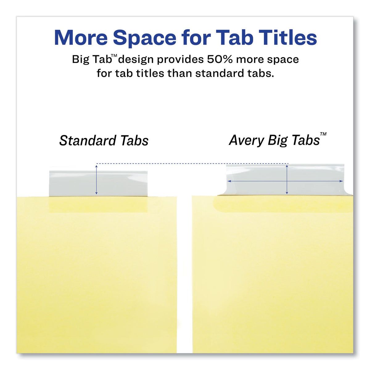 Avery Insertable Big Tab Dividers, 5-Tab, Double-Sided Gold Edge Reinforcing, 11 x 8.5, Buff, Clear Tabs, 24 Sets