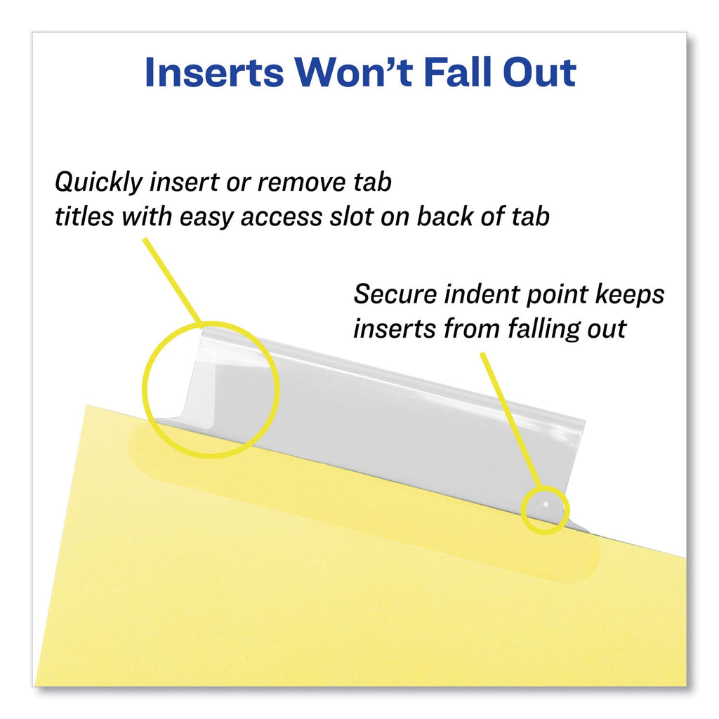 Avery Insertable Big Tab Dividers, 5-Tab, Double-Sided Gold Edge Reinforcing, 11 x 8.5, Buff, Clear Tabs, 24 Sets
