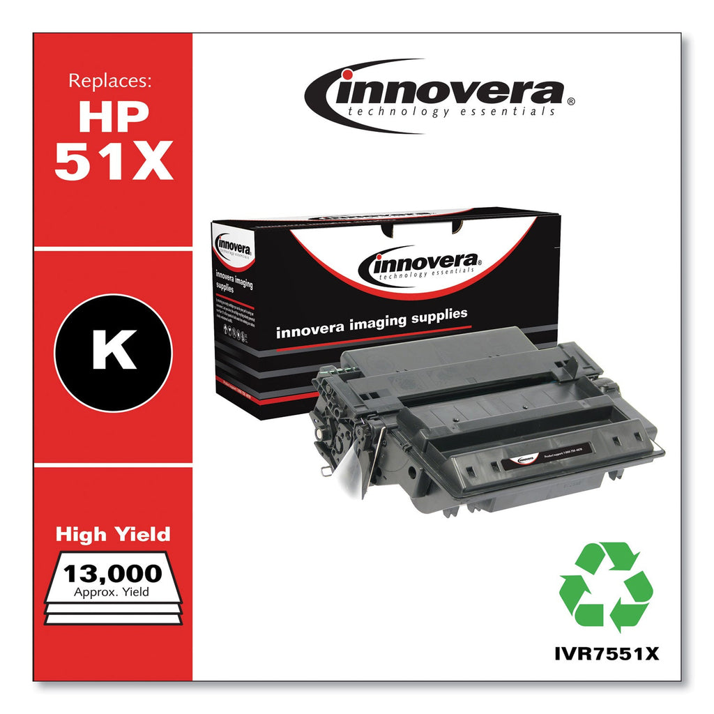 Innovera Remanufactured Black High-Yield Toner, Replacement for 51X (Q7551X), 13,000 Page-Yield