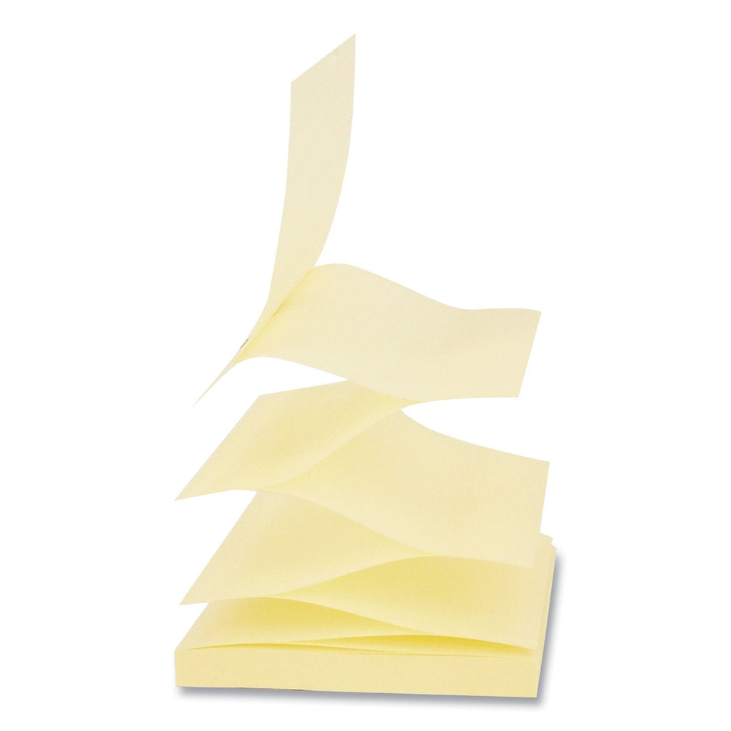 Universal Fan-Folded Self-Stick Pop-Up Note Pads Cabinet Pack, 3" x 3", Yellow, 90 Sheets/Pad, 24 Pads/Pack