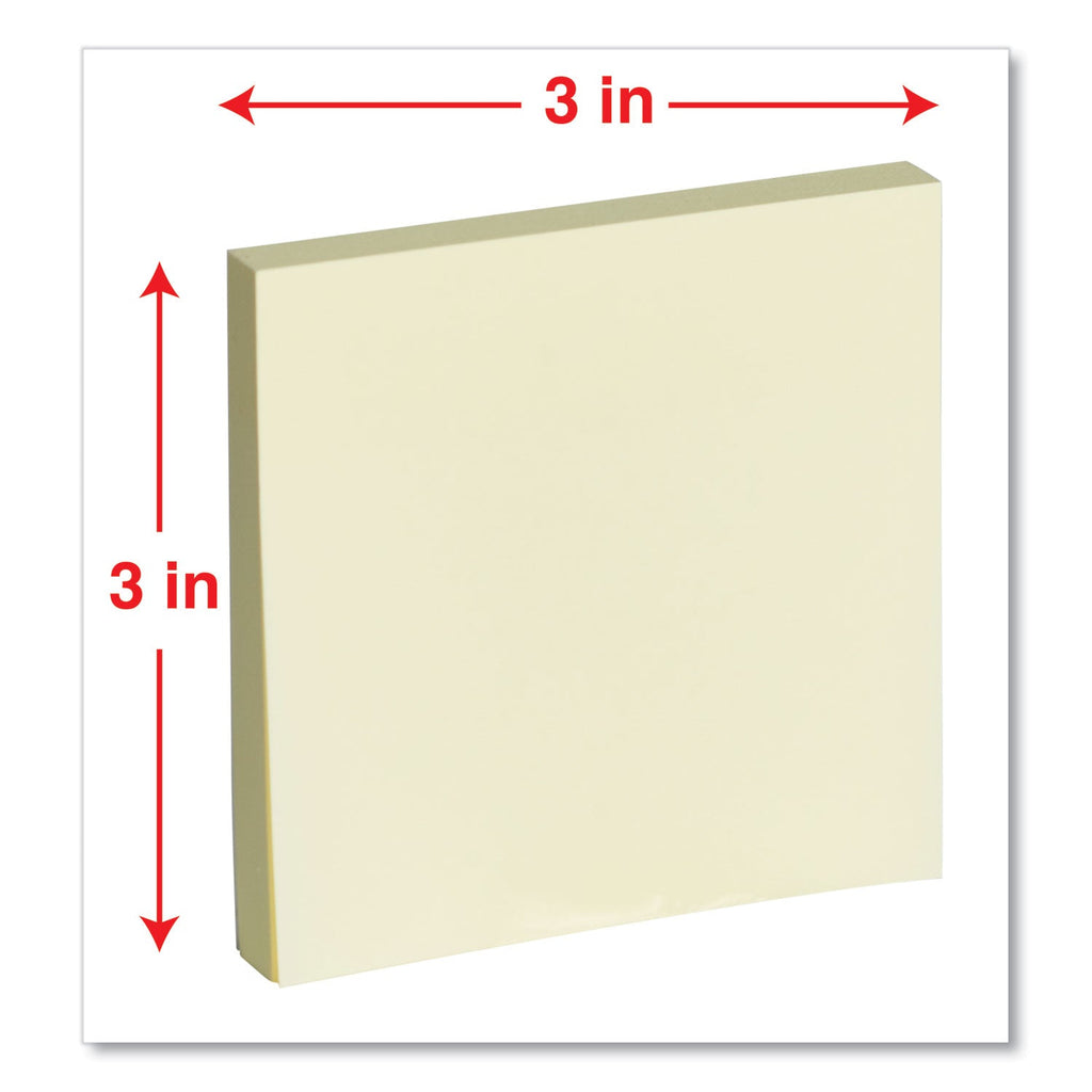 Universal Self-Stick Note Pads, 3" x 3", Yellow, 100 Sheets/Pad, 12 Pads/Pack