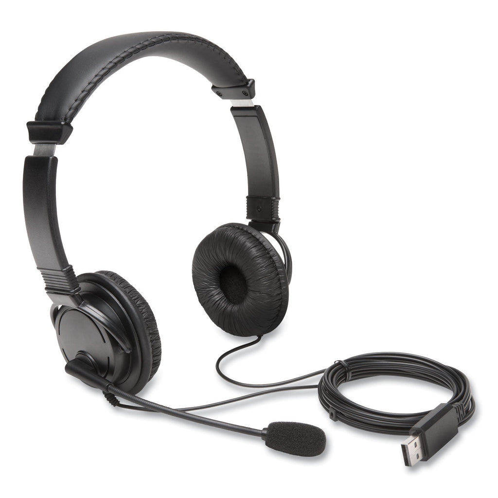 Kensington Hi-Fi Headphones with Microphone, 6 ft Cord, Black