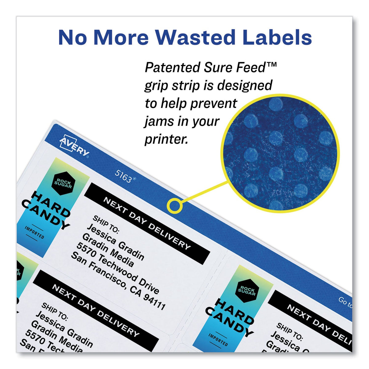 Avery Shipping Labels w/ TrueBlock Technology, Inkjet Printers, 2 x 4, White, 10/Sheet, 100 Sheets/Box