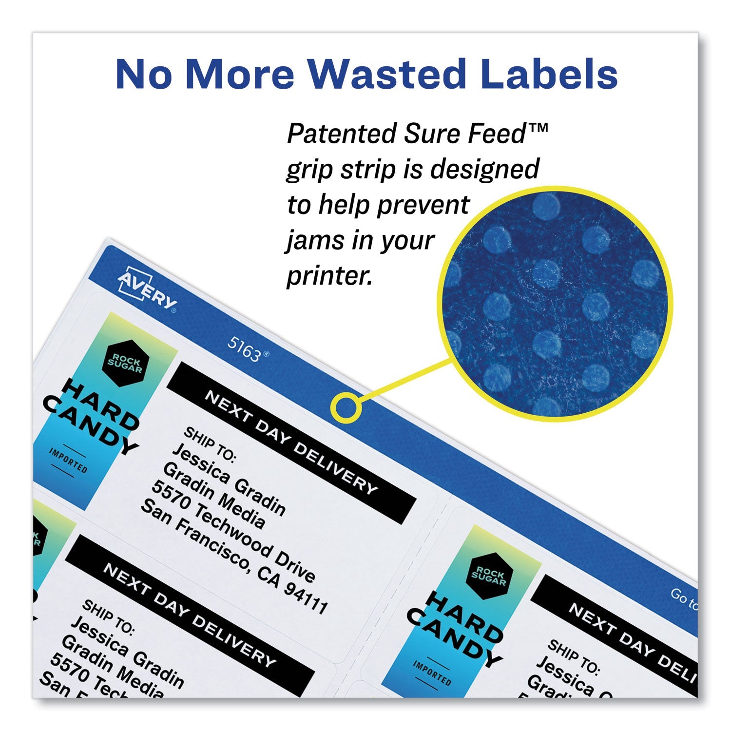 Avery Shipping Labels w/ TrueBlock Technology, Laser Printers, 2 x 4, White, 10/Sheet, 25 Sheets/Pack