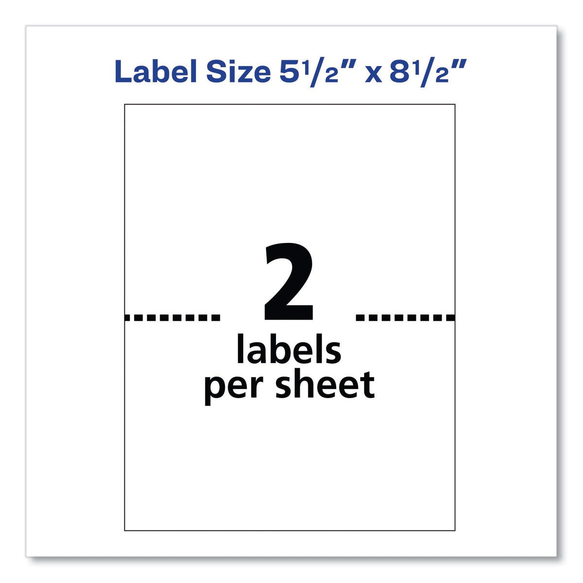 Avery Shipping Labels w/ TrueBlock Technology, Laser Printers, 5.5 x 8.5, White, 2/Sheet, 100 Sheets/Box