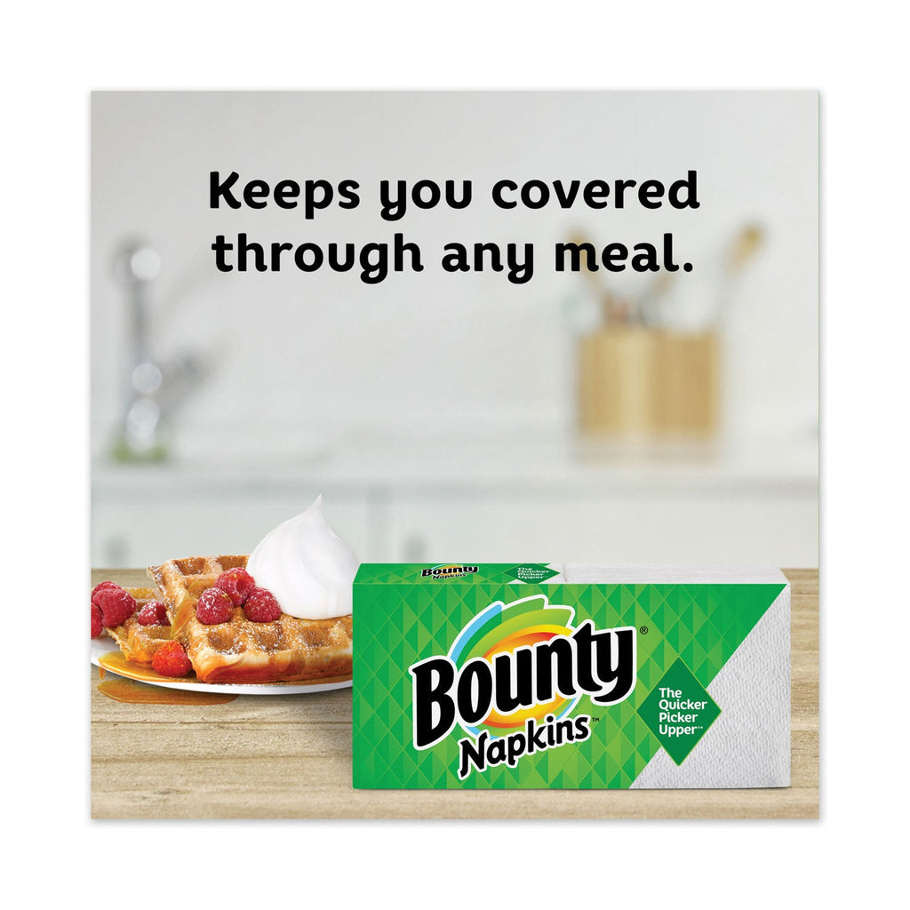 Bounty Quilted Napkins, 1-Ply, 12 1/10 x 12, Assorted - Print or White, 200/Pack