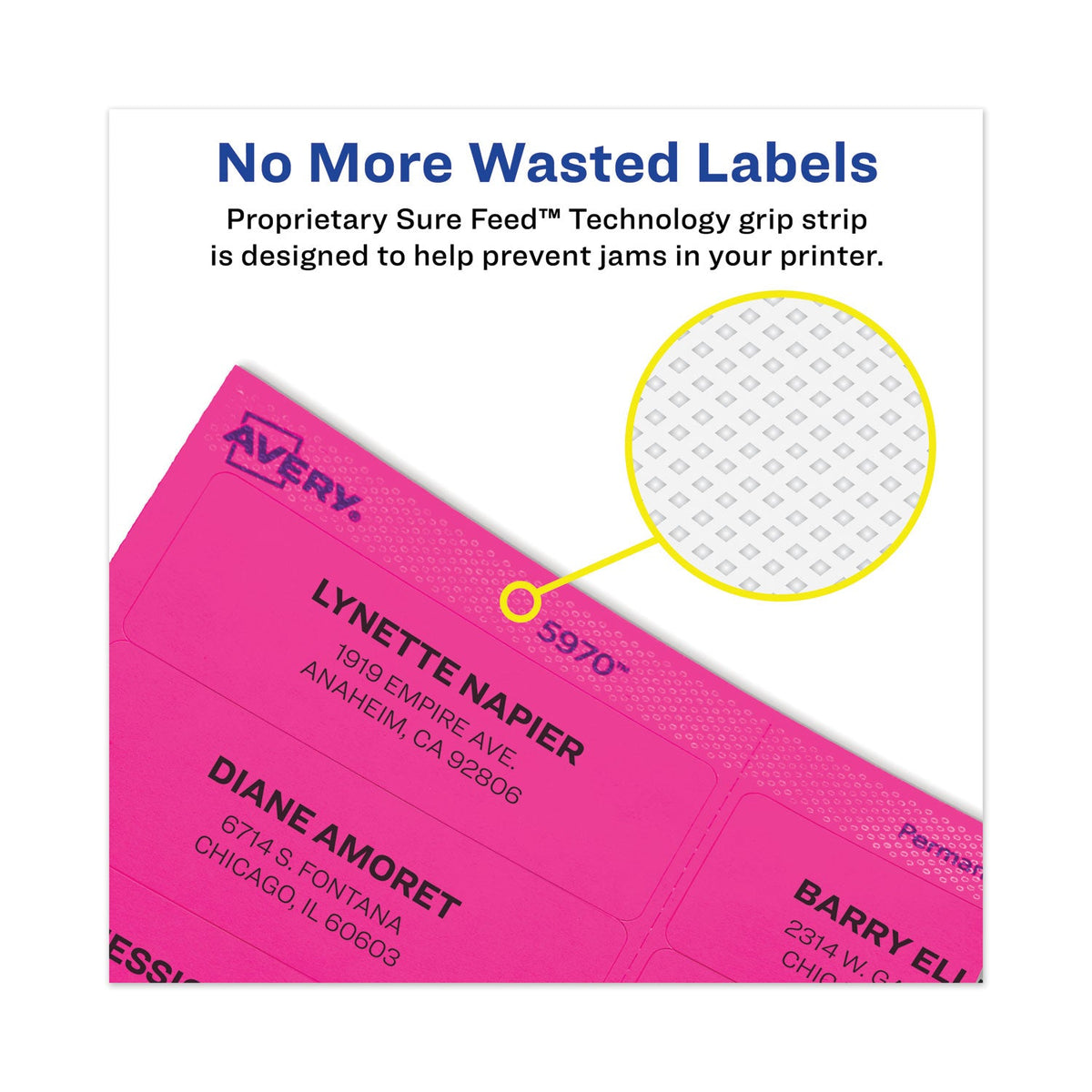 Avery High-Visibility Permanent Laser ID Labels, 2 x 4, Asst. Neon, 150/Pack