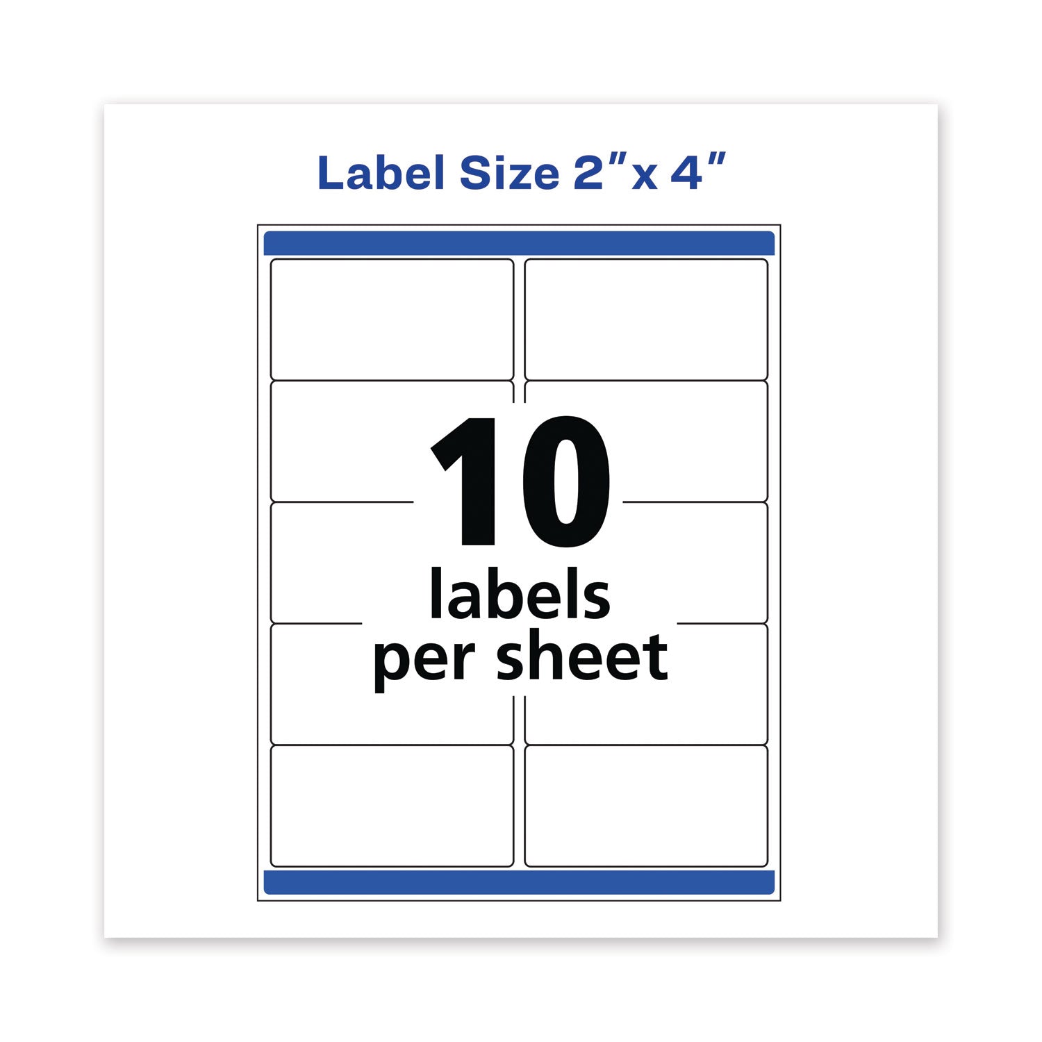 Avery Waterproof Shipping Labels with TrueBlock and Sure Feed, Laser Printers, 2 x 4, White, 10/Sheet, 500 Sheets/Box