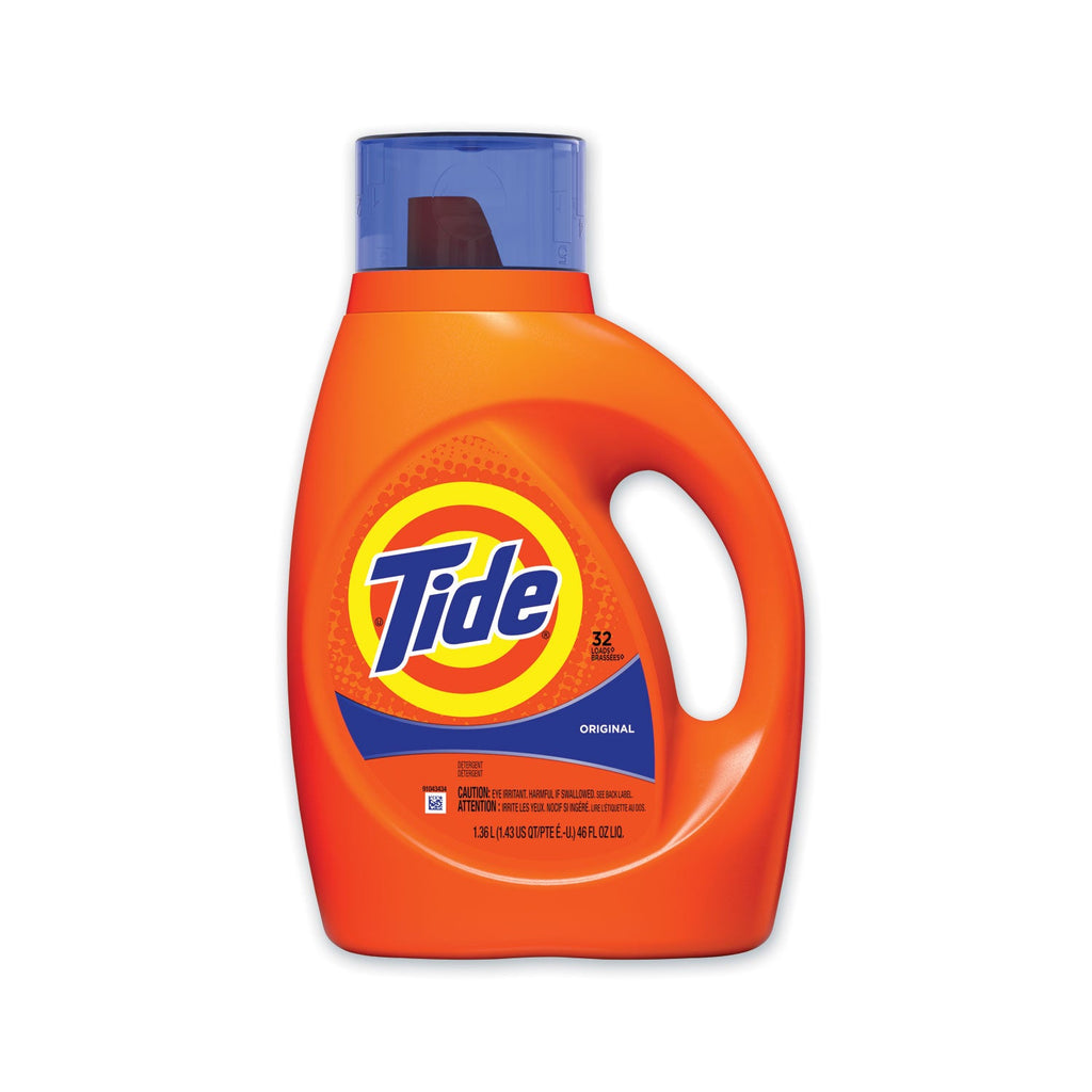 Tide Liquid Tide Laundry Detergent, 32 Loads, 46 oz Bottle, 6/Carton