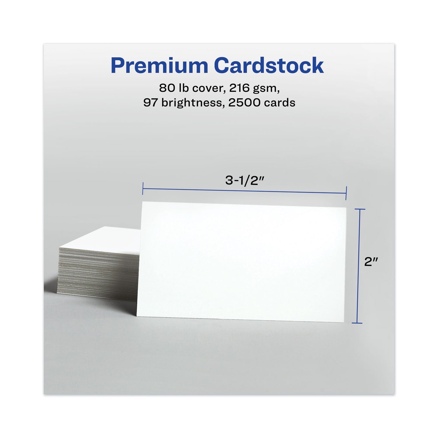 Avery Printable Microperforated Business Cards w/Sure Feed Technology, Laser, 2 x 3.5, White, 2,500 Cards, 10/Sheet, 250 Sheets/Box
