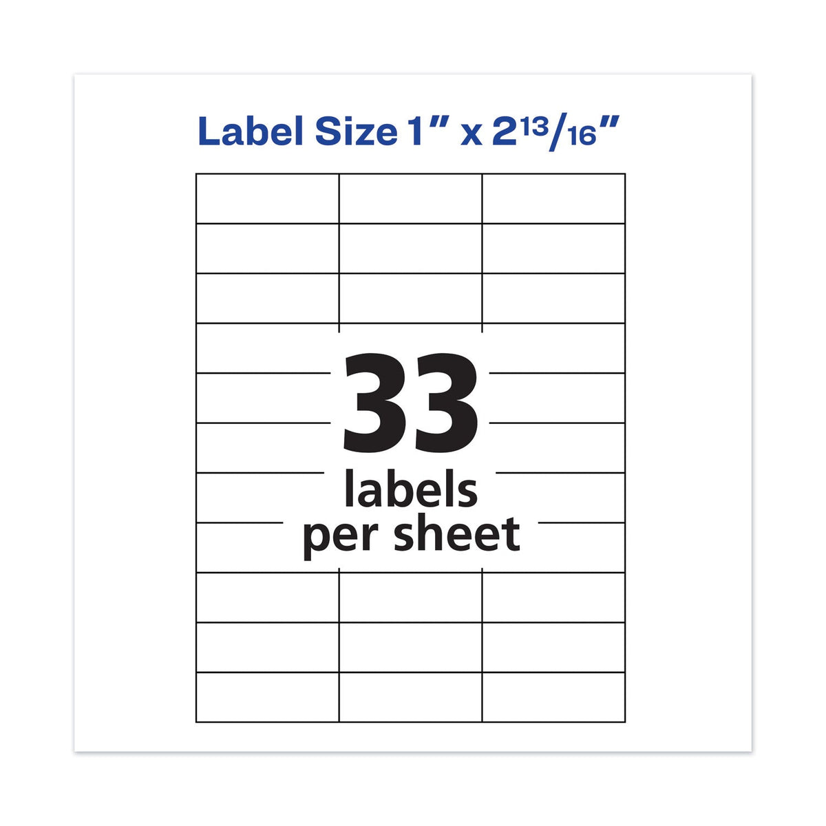 Avery Copier Mailing Labels, Copiers, 1 x 2.81, White, 33/Sheet, 100 Sheets/Box