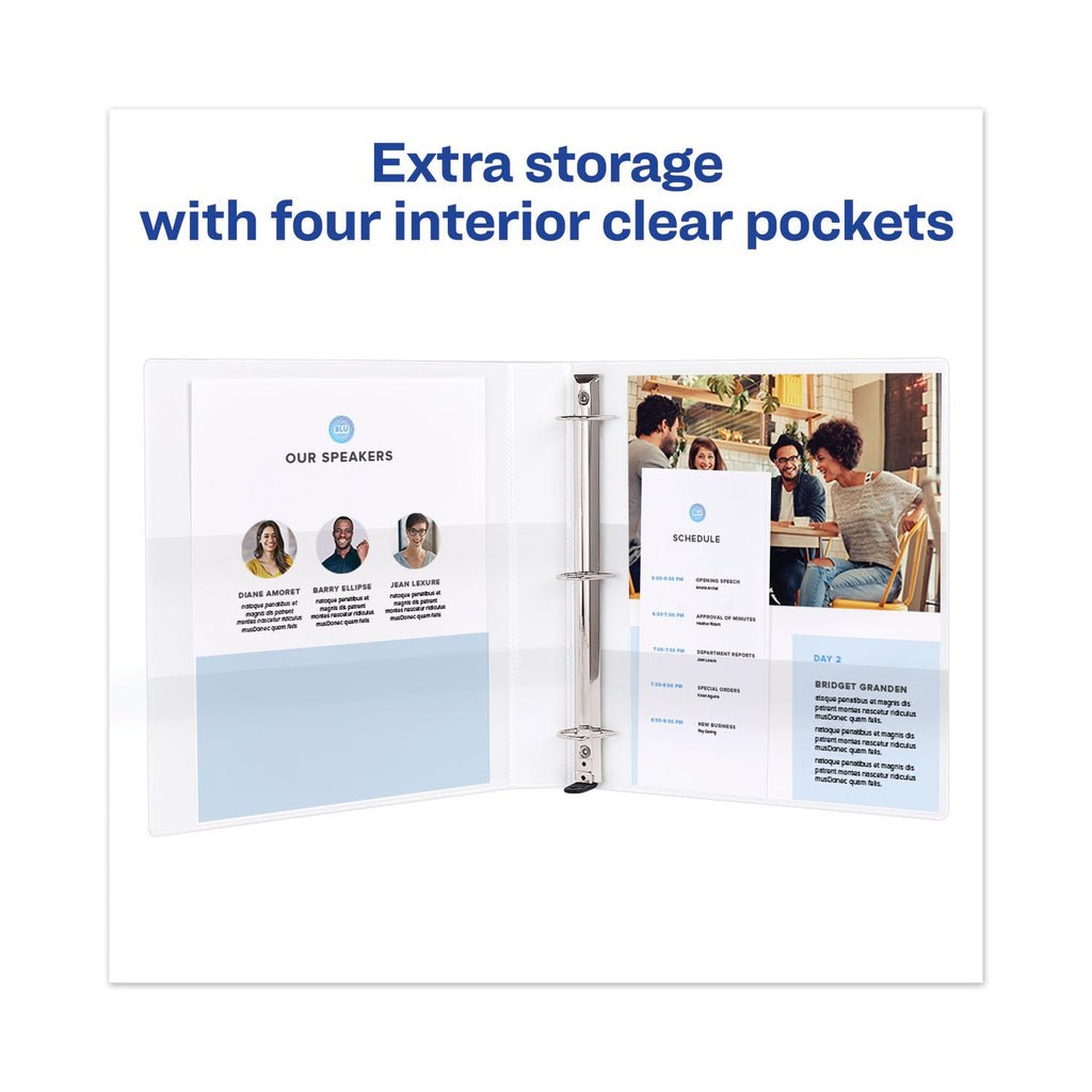 Avery Heavy-Duty View Binder with DuraHinge, One Touch EZD Rings and Extra-Wide Cover, 3 Ring, 1" Capacity, 11 x 8.5, White, (1318)