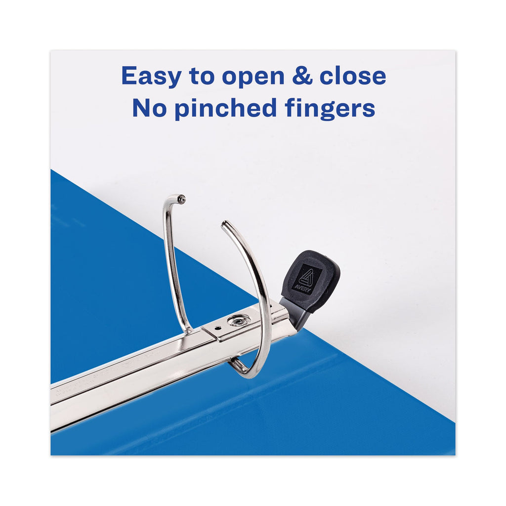 Avery Heavy-Duty View Binder with DuraHinge and Locking One Touch EZD Rings, 3 Rings, 3" Capacity, 11 x 8.5, Pacific Blue