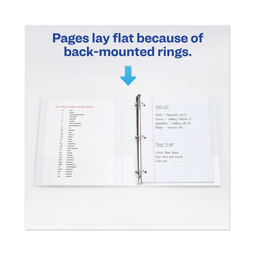 Avery Heavy-Duty View Binder with DuraHinge, One Touch EZD Rings and Extra-Wide Cover, 3 Ring, 1" Capacity, 11 x 8.5, White, (1318)