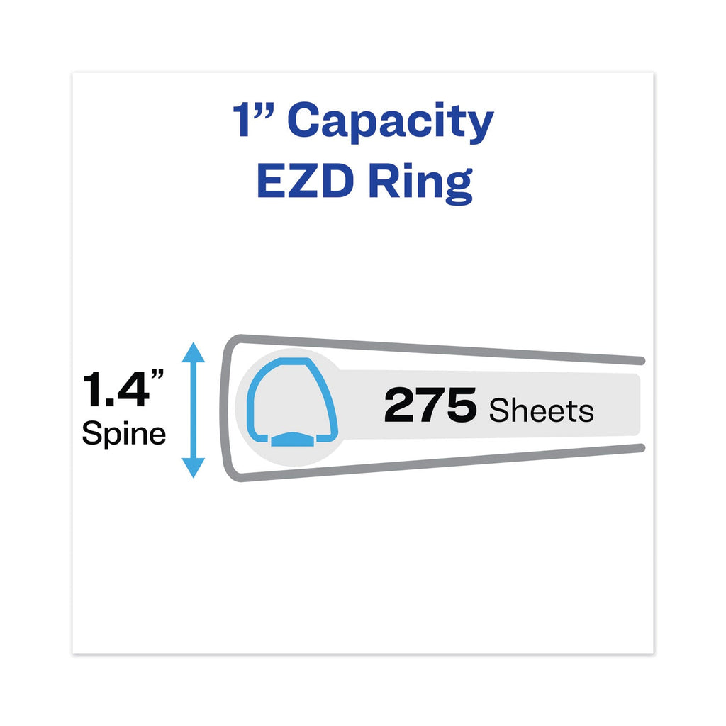 Avery Heavy-Duty View Binder with DuraHinge and One Touch EZD Rings, 3 Rings, 1" Capacity, 11 x 8.5, Navy Blue