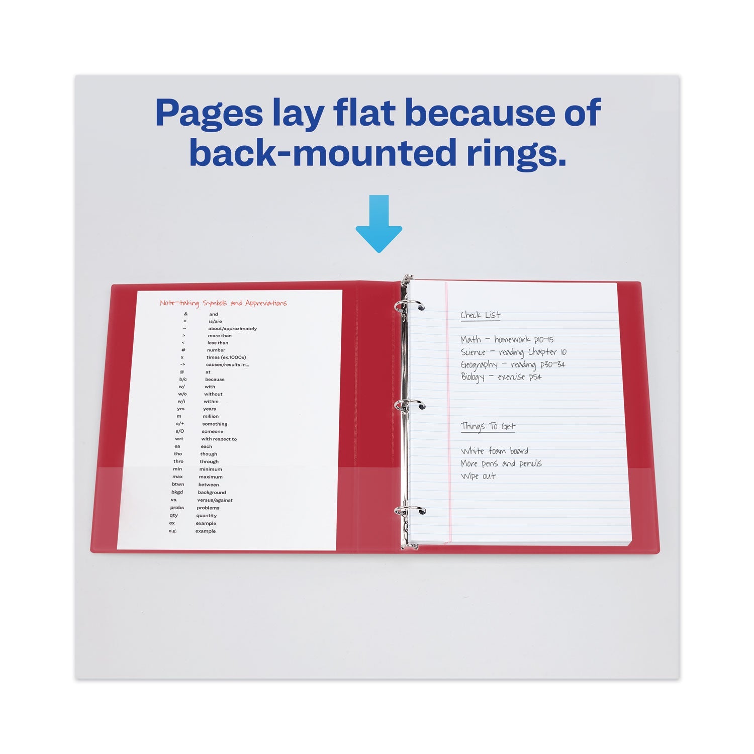 Avery Heavy-Duty View Binder with DuraHinge and One Touch EZD Rings, 3 Rings, 2" Capacity, 11 x 8.5, Red