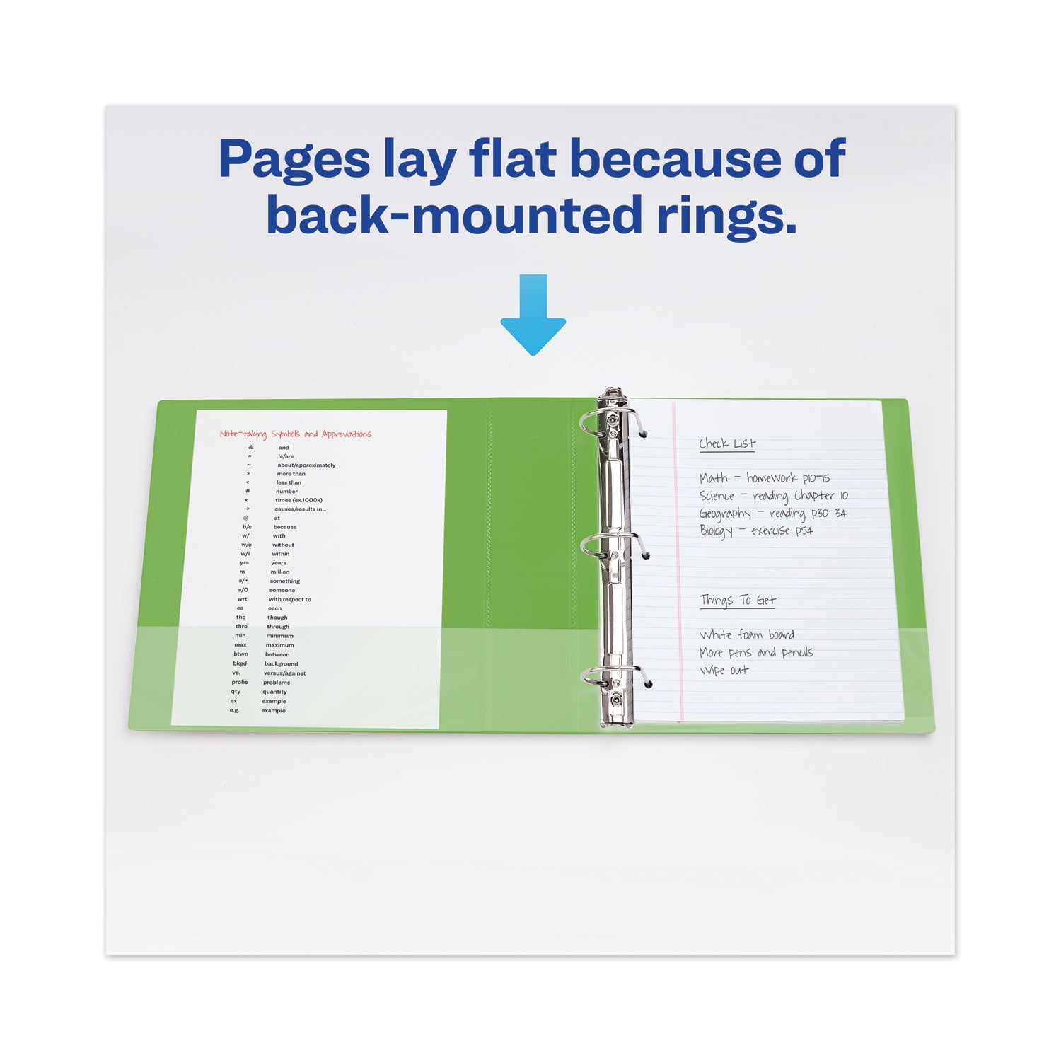 Avery Heavy-Duty View Binder with DuraHinge and Locking One Touch EZD Rings, 3 Rings, 4" Capacity, 11 x 8.5, Chartreuse