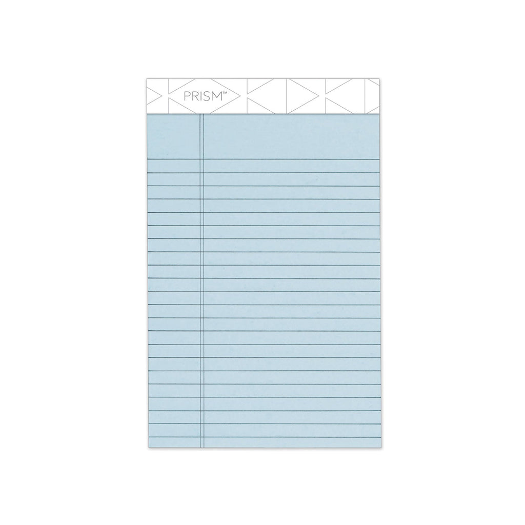 TOPS Prism + Colored Writing Pads, Narrow Rule, 50 Pastel Blue 5 x 8 Sheets, 12/Pack