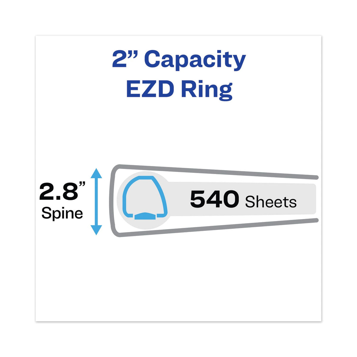 Avery Heavy-Duty View Binder with DuraHinge and One Touch EZD Rings, 3 Rings, 2" Capacity, 11 x 8.5, Red