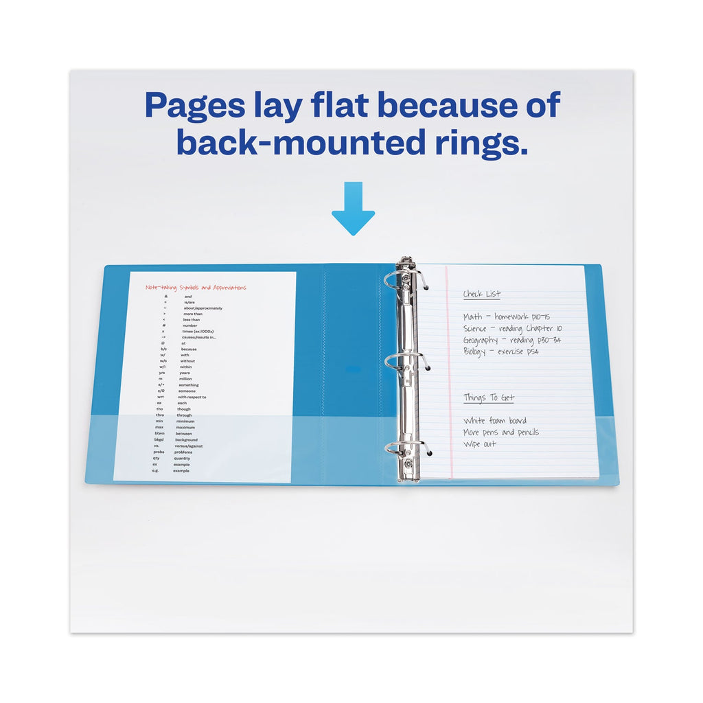 Avery Heavy-Duty View Binder with DuraHinge and Locking One Touch EZD Rings, 3 Rings, 3" Capacity, 11 x 8.5, Pacific Blue
