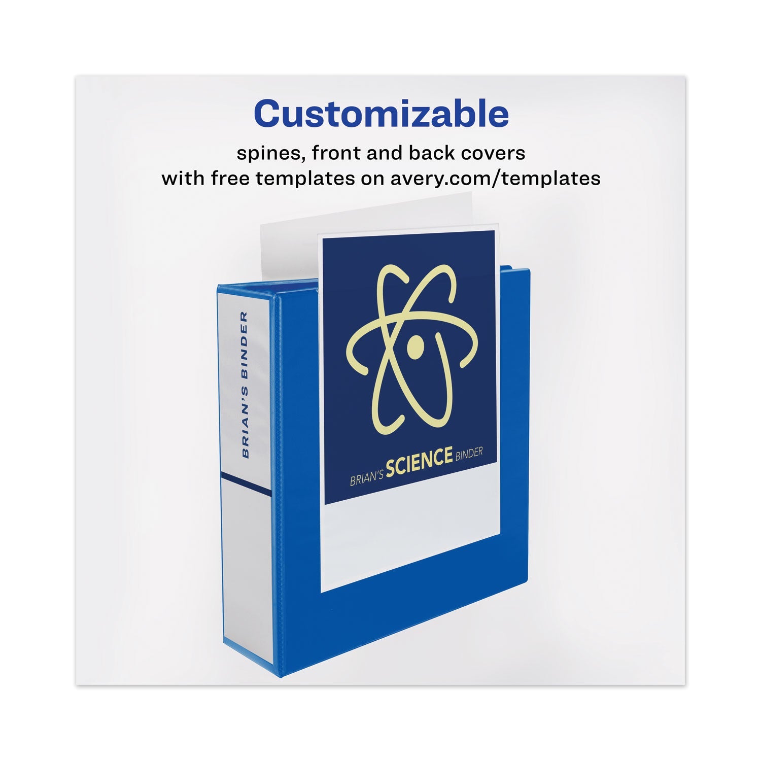Avery Heavy-Duty View Binder with DuraHinge and Locking One Touch EZD Rings, 3 Rings, 3" Capacity, 11 x 8.5, Pacific Blue