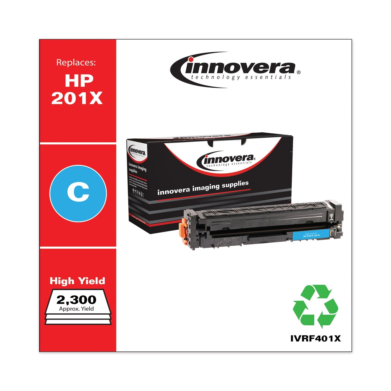 Innovera Remanufactured Cyan High-Yield Toner, Replacement for 201X (CF401X), 2,300 Page-Yield