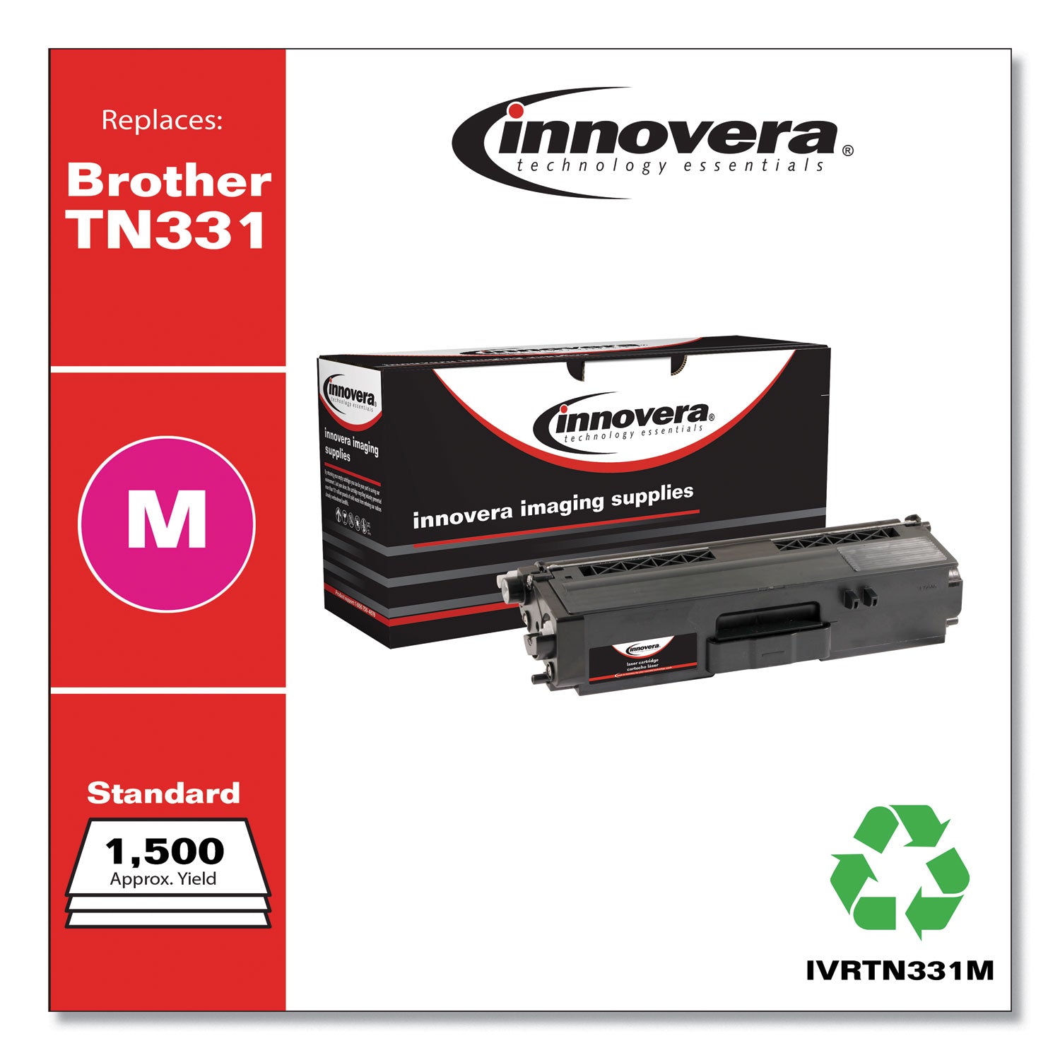 Innovera Remanufactured Magenta Toner, Replacement for TN331M, 1,500 Page-Yield