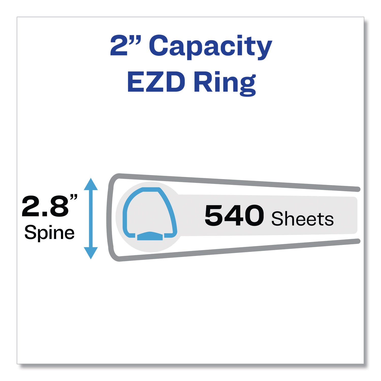 Avery Framed View Heavy-Duty Binders, 3 Rings, 2" Capacity, 11 x 8.5, White