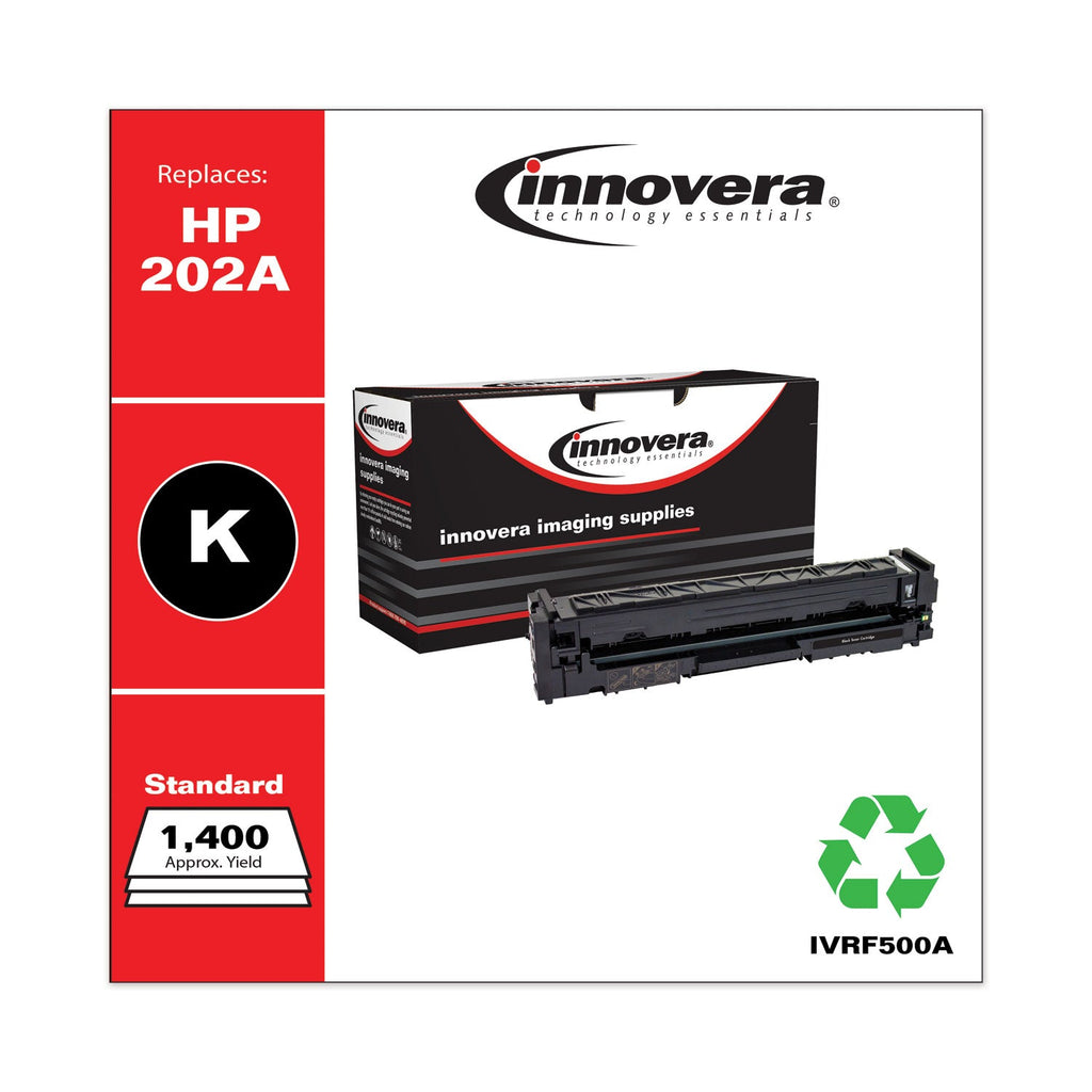 Innovera Remanufactured Black Toner, Replacement for 202A (CF500A), 1,400 Page-Yield
