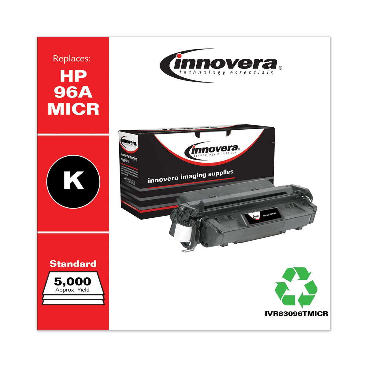 Innovera Remanufactured Black MICR Toner, Replacement for 96AM (C4096AM), 5,000 Page-Yield