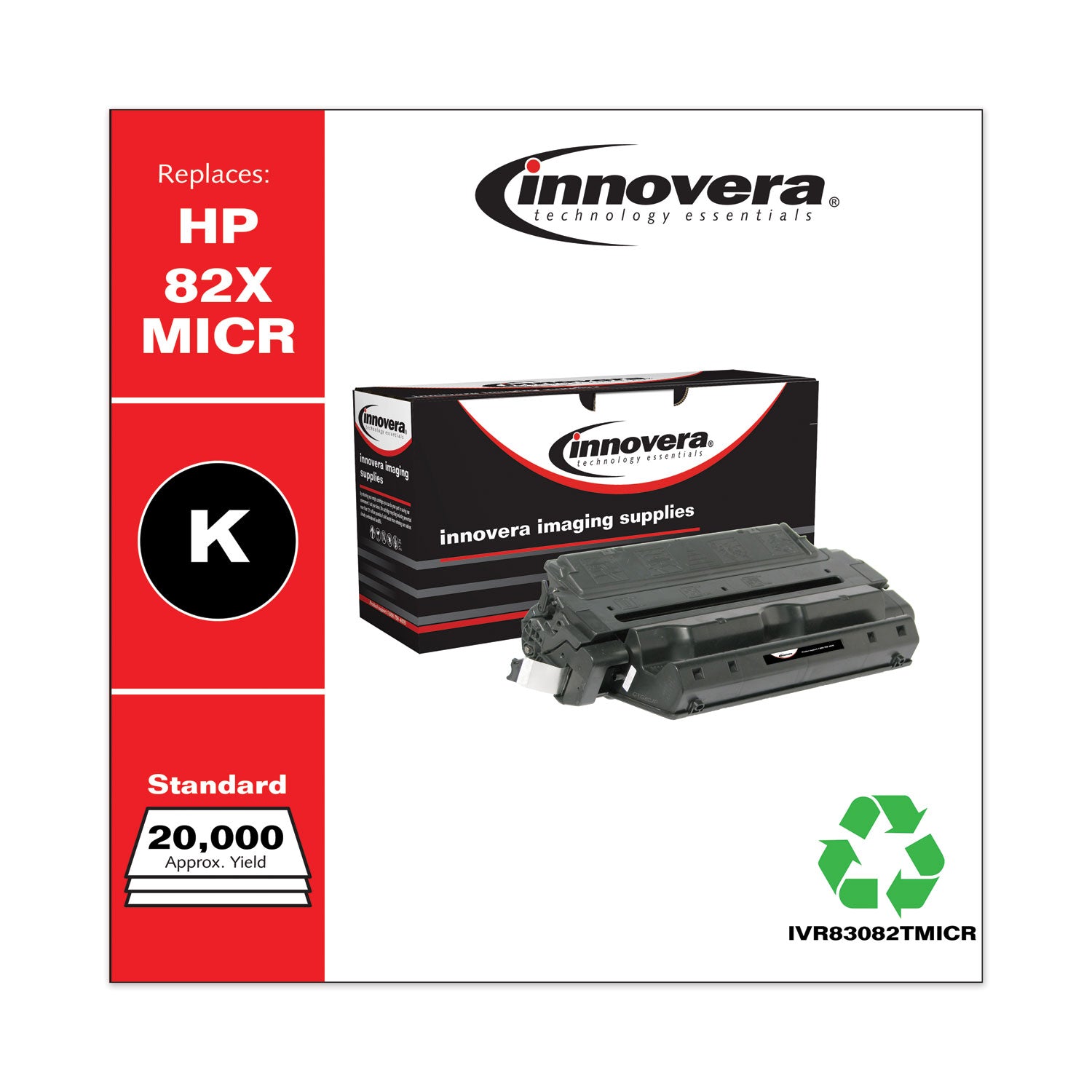 Innovera Remanufactured Black MICR Toner, Replacement for 82XM (C4182XM), 22,000 Page-Yield