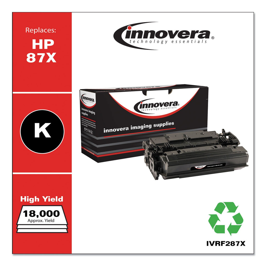 Innovera Remanufactured Black High-Yield Toner, Replacement for 87X (CF287X), 18,000 Page-Yield