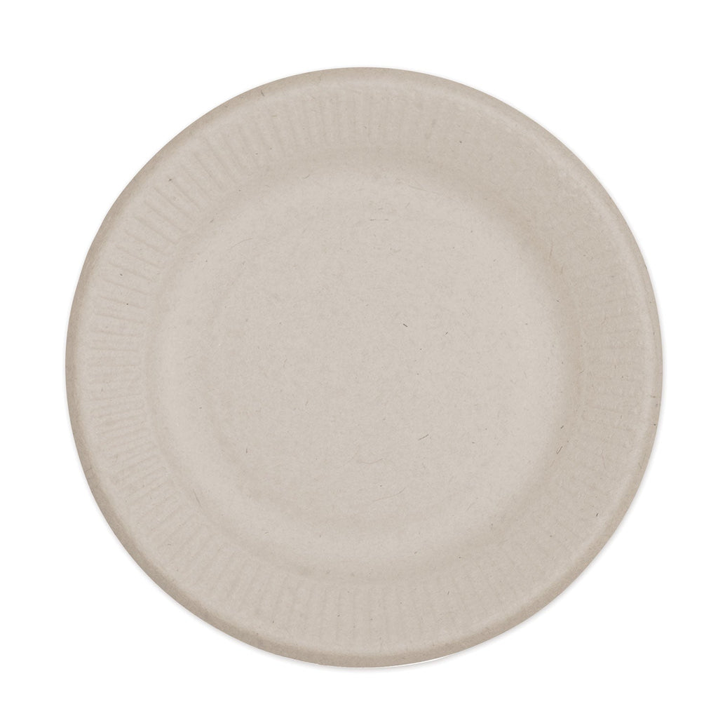 World Centric Fiber Plates, Ripple Edge, 6" dia, Natural, 1,000/Carton