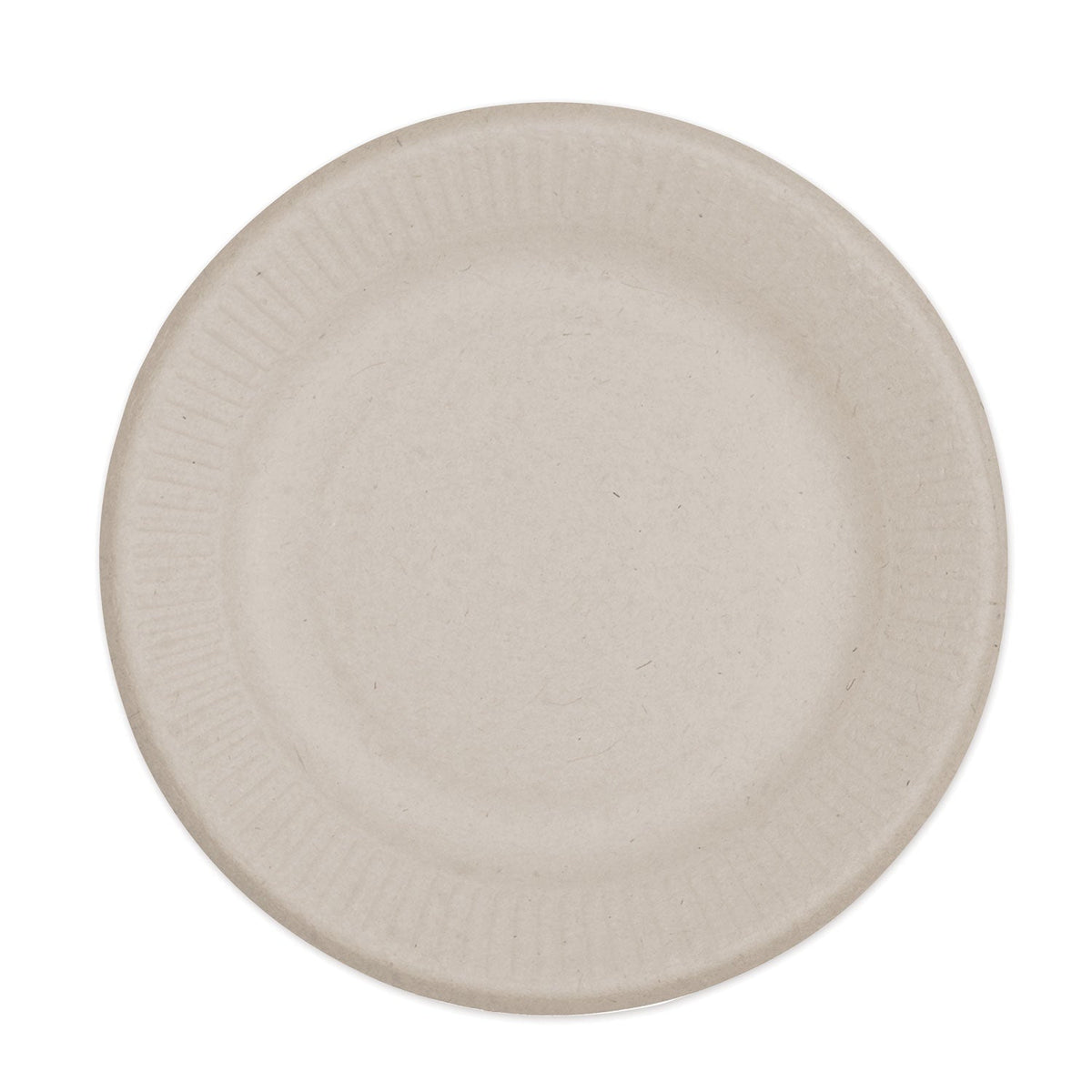 World Centric Fiber Plates, Ripple Edge, 6" dia, Natural, 1,000/Carton