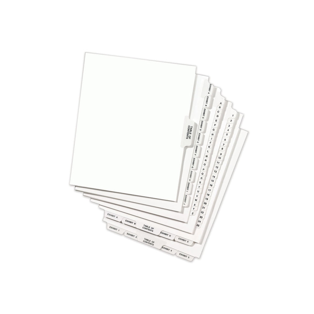 Avery-Style Preprinted Legal Bottom Tab Dividers, 26-Tab, Exhibit N, 11 x 8.5, White, 25/Pack