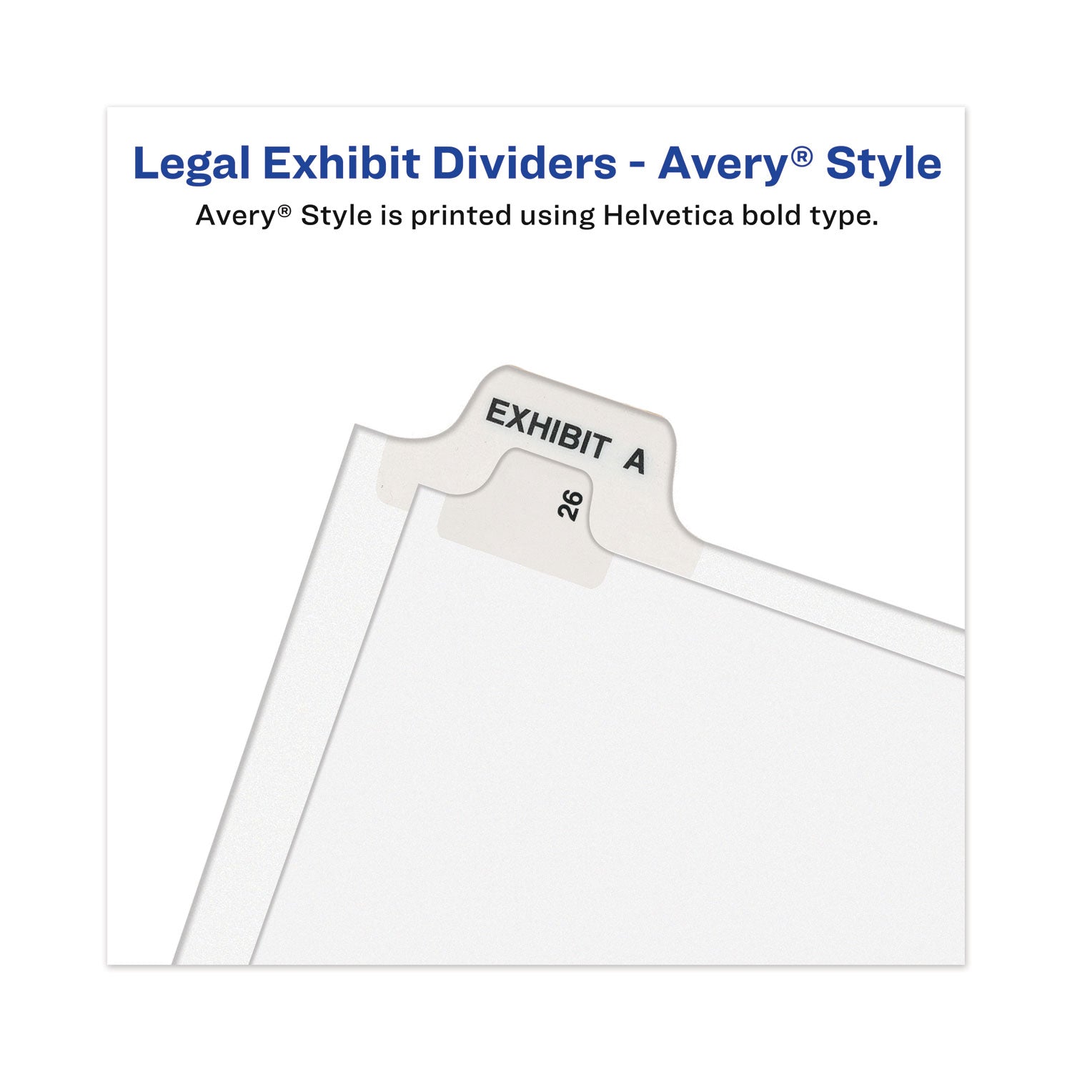 Avery-Style Preprinted Legal Bottom Tab Divider, 26-Tab, Exhibit D, 11 x 8.5, White, 25/PK