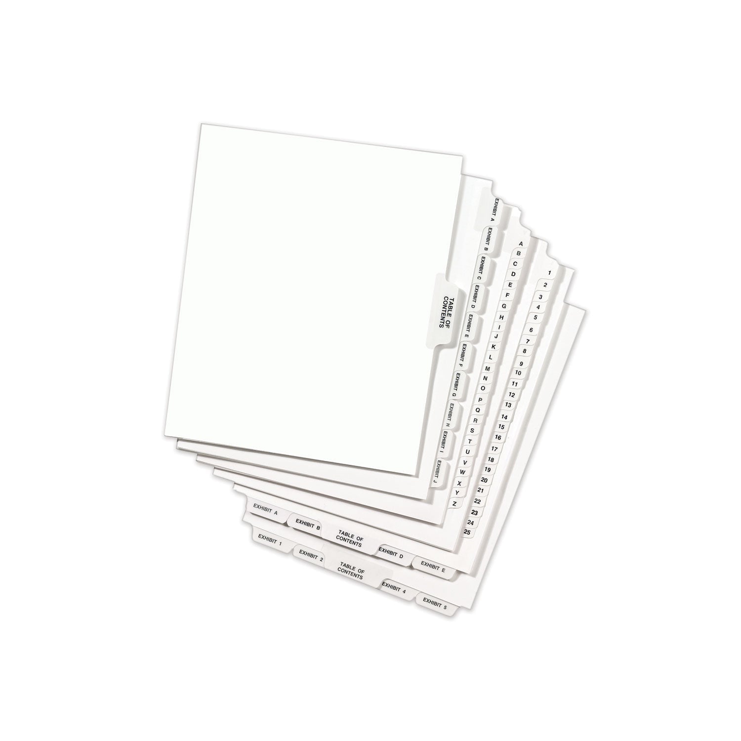 Avery-Style Preprinted Legal Bottom Tab Divider, 26-Tab, Exhibit D, 11 x 8.5, White, 25/PK